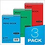 Ampad Memo Books, 4" x 6", Narrow Ruled, Assorted Colors, 40 Sheets/Pad, 3 Pads/Pack (AMP45094)~#|#~sp110464247_sc7