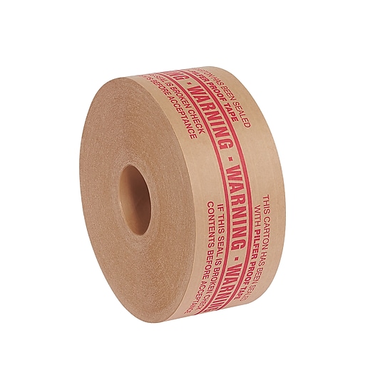 Kraft 3 x 450' Tape Logic #7500 Pre-Printed Reinforced Water Activated Tape,Warning 10/Case by Discount Shipping USA