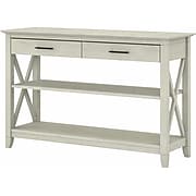 Bush Furniture Key West 47" x 16" Console Table with Drawers and Shelves, Linen White Oak (KWT248LW-03)