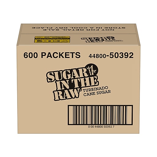 Sugar In The Raw Turbinado Cane Sugar Packets, 600/Carton