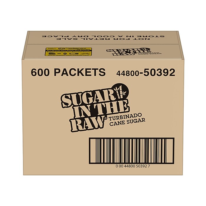 Sugar In The Raw Turbinado Cane Sugar Packets, 600/Carton