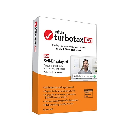 Intuit TurboTax Live Online SelfEmployed 2020 Federal + State + Efile