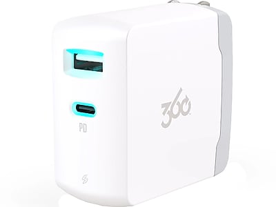 360 Electrical Vivid 2-Outlet Wall Charger, White (360710) Sansujyuku sansujyuku.com