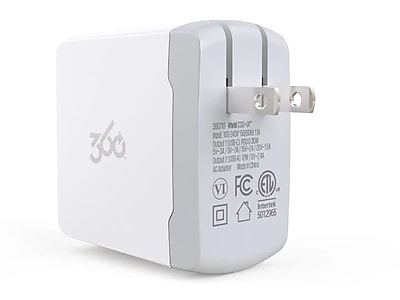 360 Electrical Vivid 2-Outlet Wall Charger, White (360710) Sansujyuku sansujyuku.com
