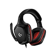 Logitech G Series G332 Wired Over-the-Ear Gaming Headset, Black/Red