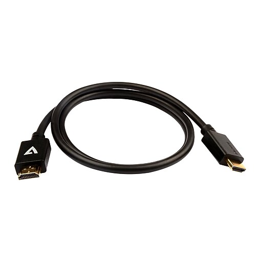 V7 V7HDMIPRO1MBLK 3.3' HDMI Audio/Video Cable, Black Staples