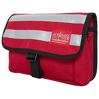Manhattan Portage Wards Island Fabric Casual Messenger Bag, Red (1120 RED)