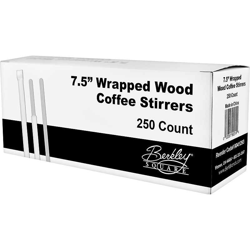 BERK Individually Wooden Stirrer, 250/Box (9041293) image 1