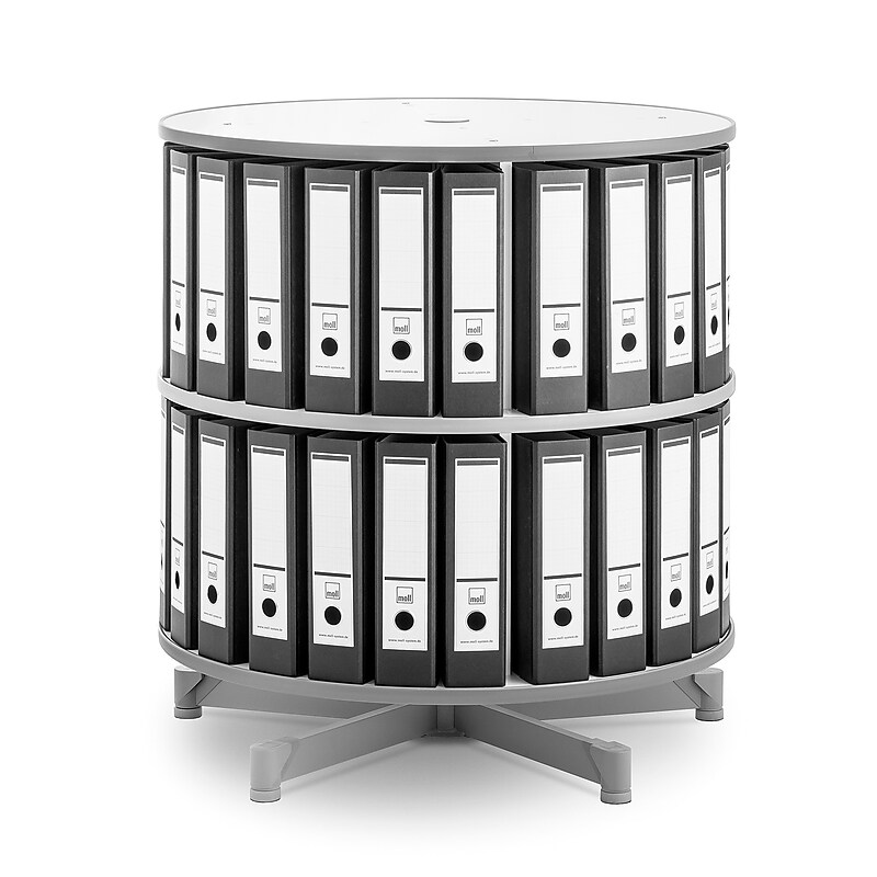 Moll® Rotary Two Tier Spin & File Binder Storage Carousel, White image 1