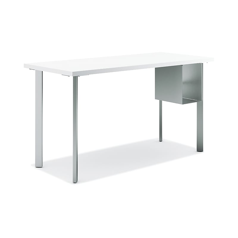 HON Coze 48"W Desk w/U-Storage, Designer White and Silver (HONRPL2448DWP6S) image 1