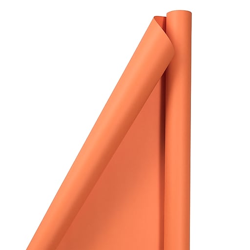 Jillson & Roberts Matte Orange Gift Wrap Rolls 5 ft x 30 in (8 Pieces)