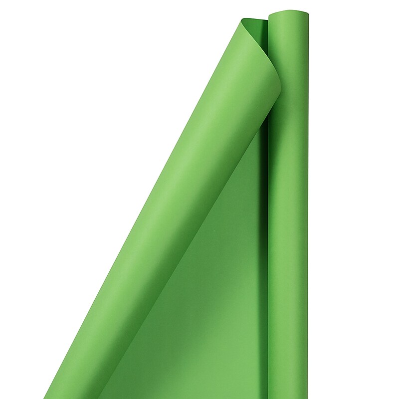 JAM Paper Wrapping Paper, 25 Sq. ft. x 30", Matte Lime Green (170134225) image 1