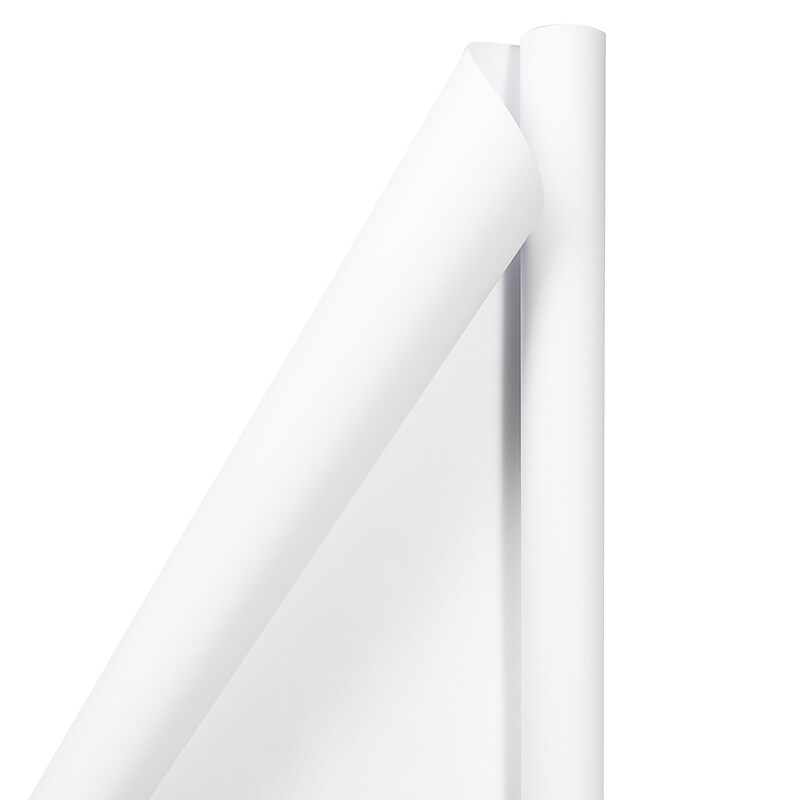 JAM Paper Wrapping Paper, 25 Sq. Ft, Matte White (170128241) image 1