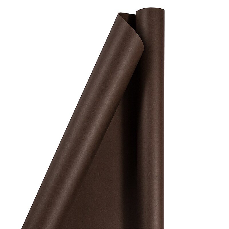 JAM Paper Wrapping Paper, 25 Sq. ft. x 30", Matte Chocolate Brown (377011201) image 1