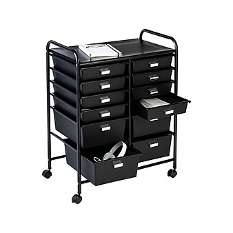 Honey-Can-Do Metal Mobile Utility Cart with Lockable Wheels, Black (CRT-08653)