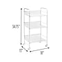 Honey-Can-Do 3-Shelf Metal Mobile Utility Cart with Lockable Wheels, White (CRT-08581)~#|#~sp110991658_sc7