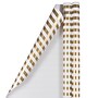 JAM Paper Wrapping Paper, 25 Sq. ft. x 30", Gold & White Stripes, 2/Pack (2226517001A)~#|#~sp110991748_sc7