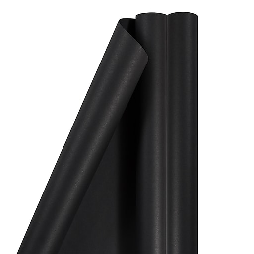 Jam Paper Gift Wrap, Matte Wrapping Paper, 25 Sq ft per Roll, Matte Black, 2/Pack