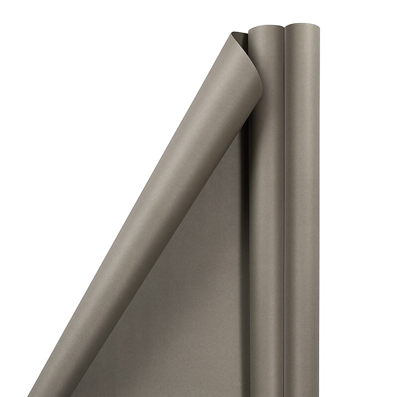 JAM Paper Wrapping Paper, 25 Sq. ft. x 30", Matte Slate Grey, 2/Pack (277013525A) image 1