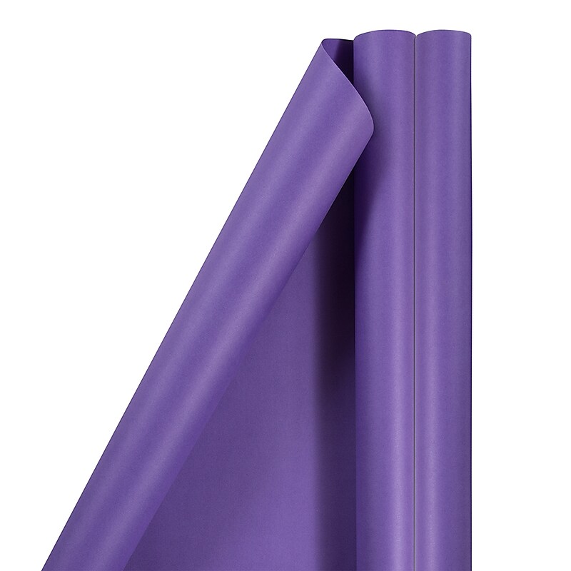 JAM Paper Wrapping Paper, 25 Sq. ft. x 30", Matte Purple, 2/Pack (170134226A) image 1