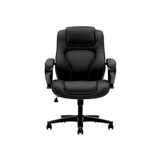 HON SofThread Leather High-Back Executive Chair, Center-Tilt
