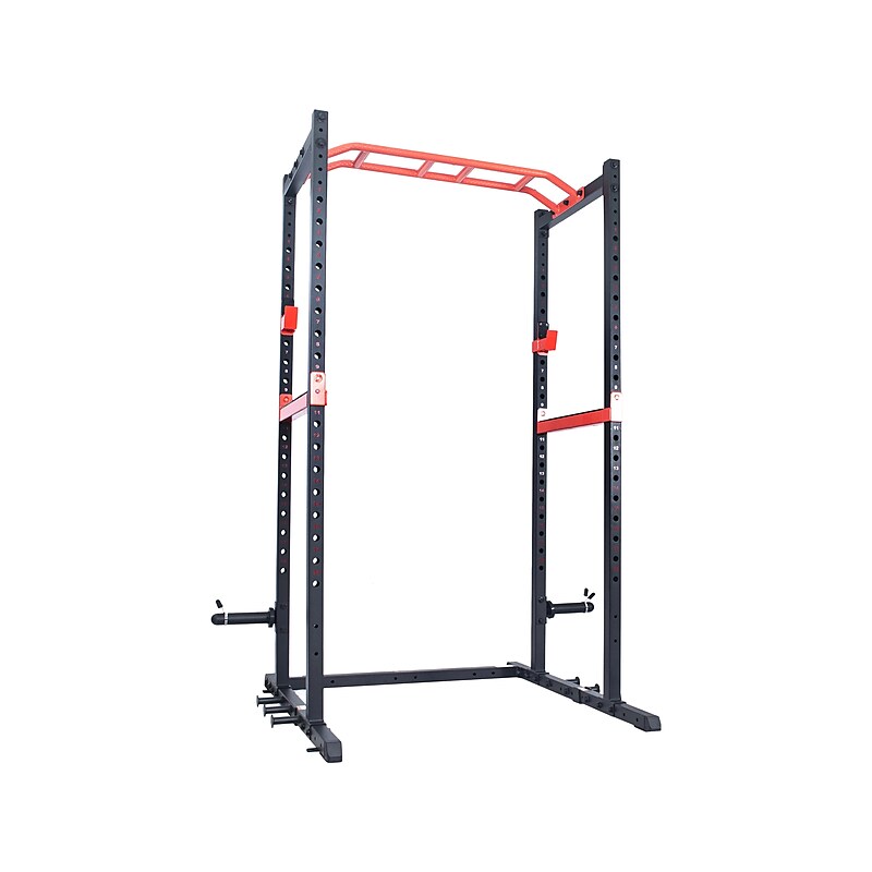 Sunny Health & Fitness Power Zone Black/Red Power Cage, 1000 Lbs. Weight Capacity (SF-XF9925) image 1