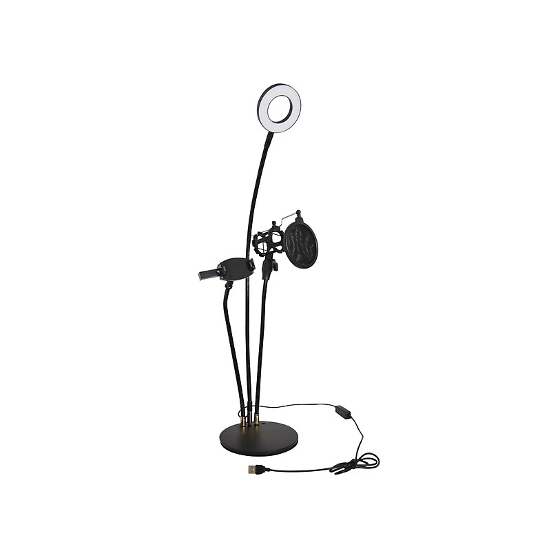 Volkano Insta Vlogging Kit with Microphone Holder for 6.2" Smartphone, Black (VK-6502-BK) image 1