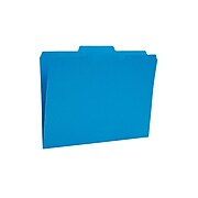 TRU RED™ Reinforced File Folder, 1/3 Cut, Letter Size, Blue, 24/Pack (TR13842)