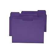 Staples® Colored Top-Tab File Folders, 3 Tab, Purple, Letter Size, 24/Pack