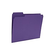 Staples® Colored Top-Tab File Folders, 3 Tab, Purple, Letter Size, 24/Pack