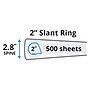Avery Durable View Binder with DuraHinge and Slant Rings, 3 Rings, 2" Capacity, 11 x 8.5, White, 4/Pack (AVE17577)~#|#~sp111251207_sc7