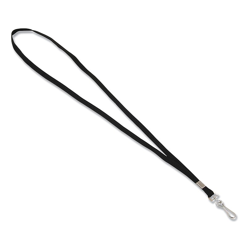 Advantus Deluxe Lanyard, Metal J-Hook Fastener, Black (AVT97126) image 1