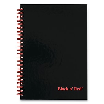 Black N' Red Hardcover Twinwire Notebooks, 1 Subject, Wide/Legal Rule, Black/Red Cover, 9.88 x 7, 70 Sheets (JDK400110532)