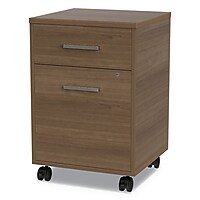 Linea Italia 16w x 15.25d x 23.75h Inch Urban Mobile File Pedestal (Natural Walnut)