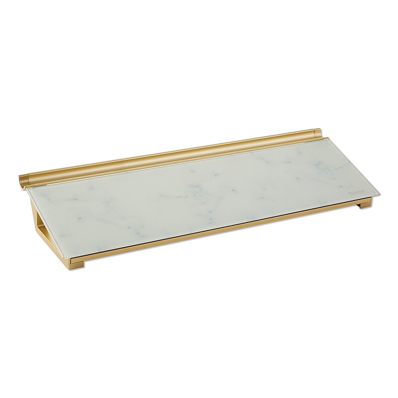 Quartet Glass Dry Erase Desktop Computer Pad, 18 x 6, Marble (QRTGDP186M) image 1