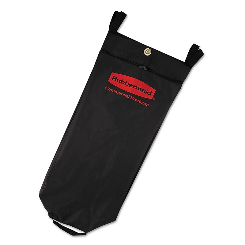 Rubbermaid Cleaning Cart Hanging Bag, Black Fabric, 26 gal. Capacity (RCP1966888) image 1