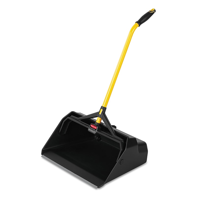 Rubbermaid Maximizer Heavy Duty 20.44" Plastic Upright Dustpan, Black/Yellow (2018781) image 1