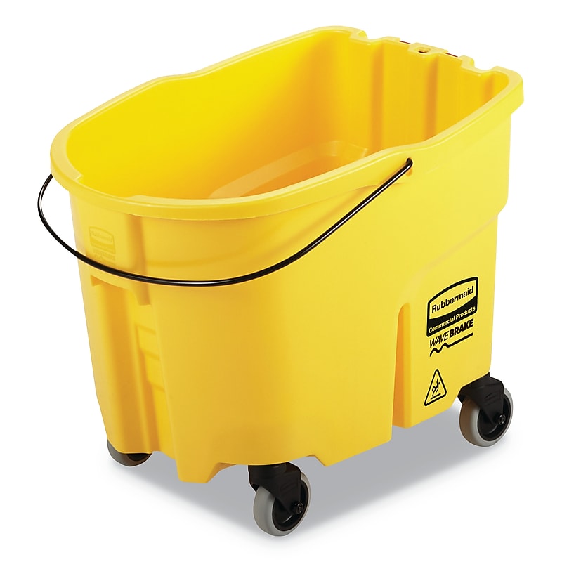 Rubbermaid WaveBrake 2.0 Bucket, 8.75 gal, Plastic, Yellow (RCPFG757088YEL) image 1
