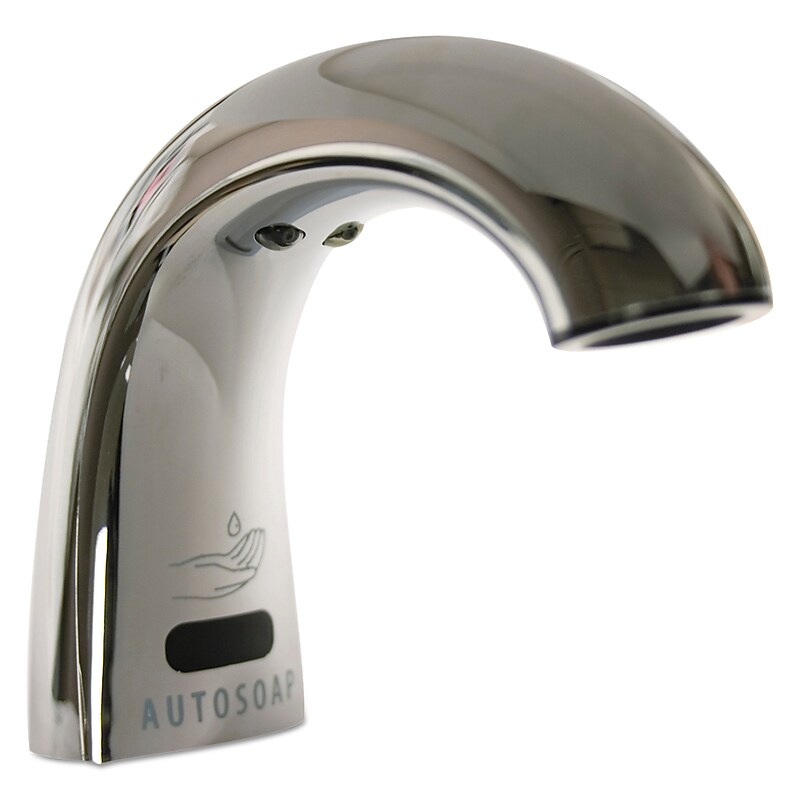 Rubbermaid One Shot Soap Dispenser - Touch Free, 2.8 lbs, 1.9" x 5.5" x 4", Polished Chrome (RCP4870465) image 1