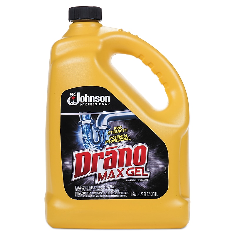 Drano Max Gel Clog Remover, Bleach Scent, 128 oz. Bottle, 4/Carton (SJN696642) image 1