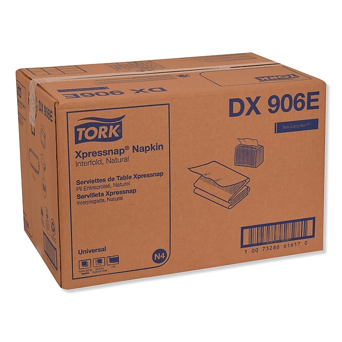 Tork Xpressnap Interfold Dispenser Napkins, 1-Ply, Bag-Pack, 13 x