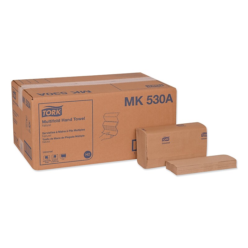 Tork Universal Multifold Hand Towel, 9.13 x 9.5, Natural, 250/Pack,16 Packs/Carton (TRKMK530A) image 1