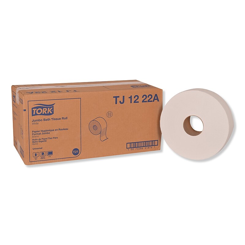 Tork Universal Jumbo Bath Tissue, Septic Safe, 2-Ply, White, 3.48" x 2,000 ft, 6/Carton (TRKTJ1222A) image 1