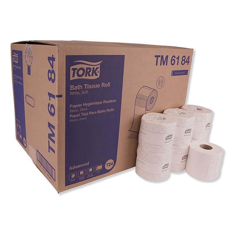 Tork Advanced Bath Tissue, Septic Safe, 2-Ply, White, 550 Sheets/Roll, 80 Rolls/Carton (TRKTM6184) image 1