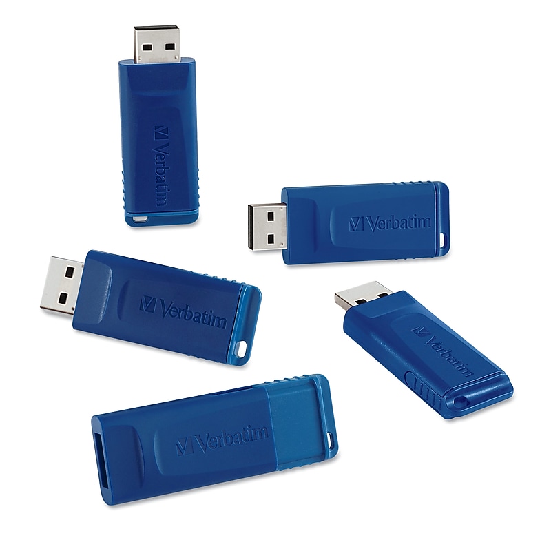 Verbatim Classic USB 2.0 Flash Drive, 8 GB, Blue, 5/Pack (VER99121) image 1