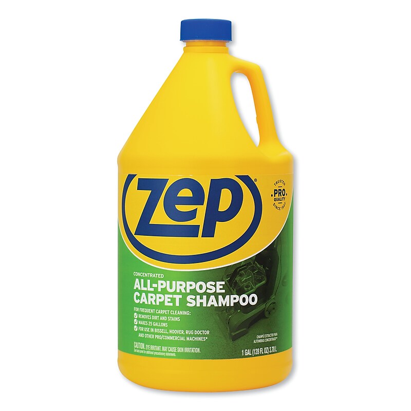 Zep Commercial Concentrated All-Purpose Carpet Shampoo, Unscented, 1 gal, 4/Carton (ZPEZUCEC128CT) image 1