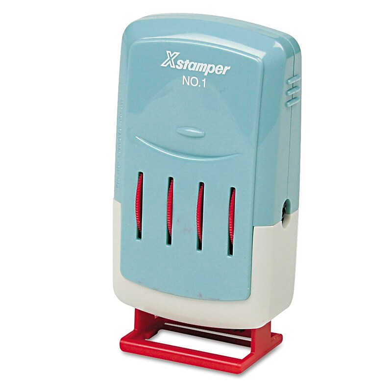 Xstamper VersaDater Line Dater, Message Dater, 1 x 0.16, Pre-Inked, Red (XST52111) image 1