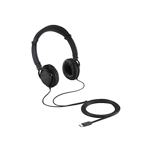 Kensington HiFi USBC Headphones Stereo Headset, OvertheHead, Black