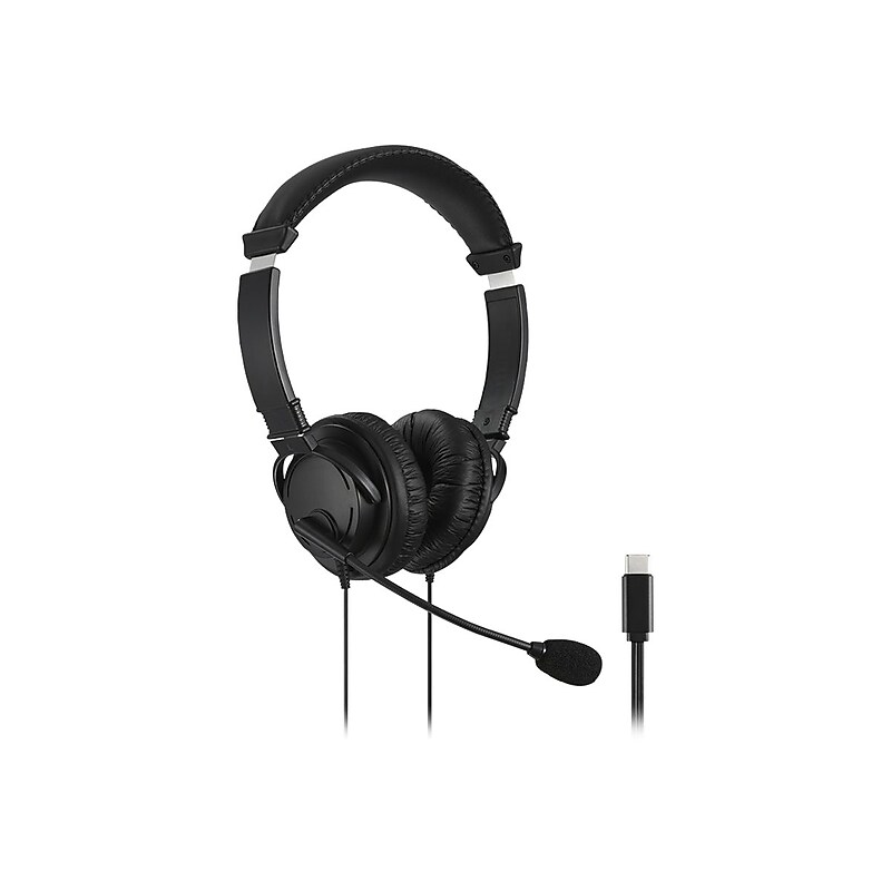 Kensington Hi-Fi USB-C Headphones With Mic Stereo Headset, Over-the-Head, Black (K97457WW) image 1