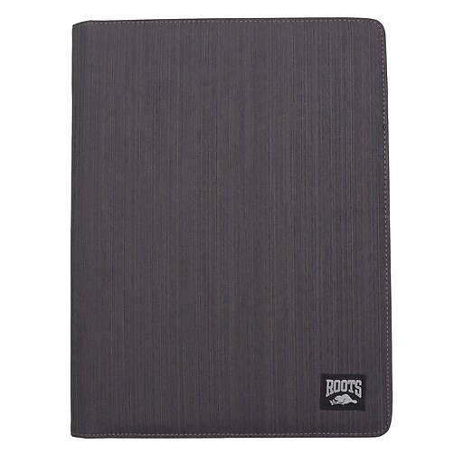 ROOTS Executive Nylon Padfolio with Zipper Closure, Dark Gray (RQ772
